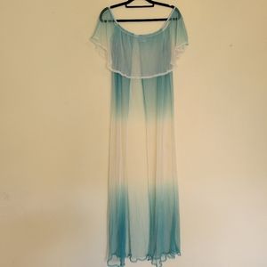 Iconic swim Teal and Cream ombre swim cover up size large